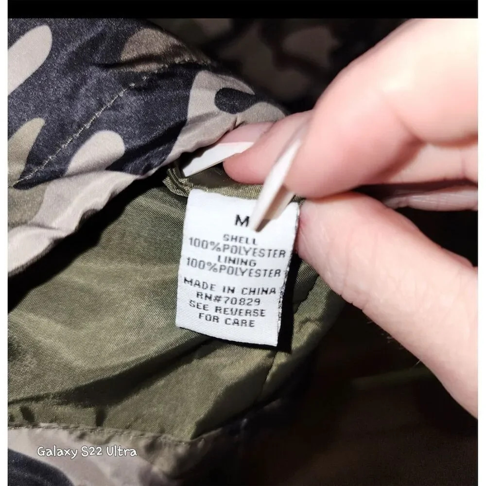 Rue21 women’s pullover half zip Camouflage Windbreaker Jacket Size M - Picture 11 of 11